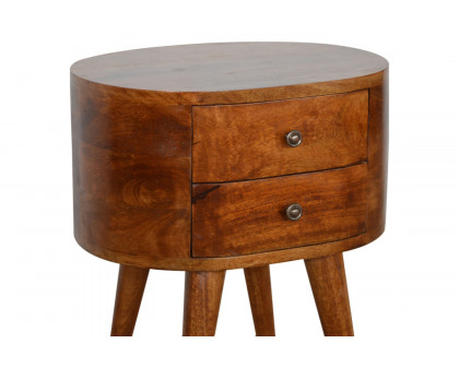 Artisan Rounded Bedside Table Bedside w/o Reading Light - Chestnut