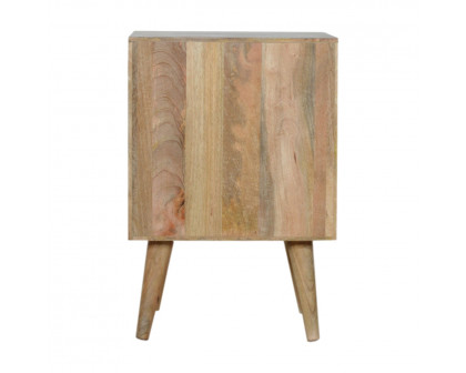 Artisan - Daisy Carved Nightstand with 1 Door in Oak-Ish