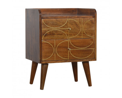 Artisan - Inlay Abstract Nightstand in Chestnut