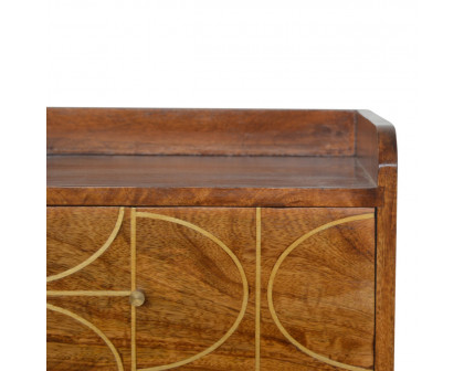 Artisan - Inlay Abstract Nightstand in Chestnut