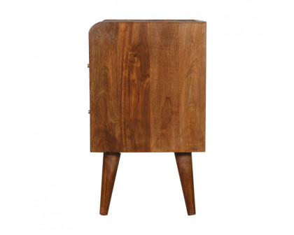 Artisan - Inlay Abstract Nightstand in Chestnut