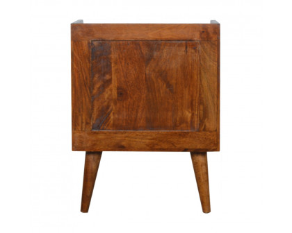 Artisan - Inlay Abstract Nightstand in Chestnut