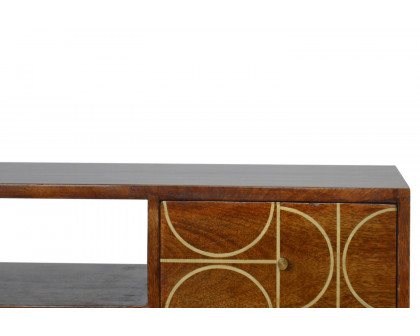 Artisan - Gold Inlay Abstract Media Unit in Chestnut