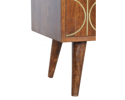 Artisan - Gold Inlay Abstract Media Unit in Chestnut