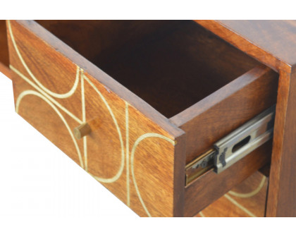 Artisan - Gold Inlay Abstract Media Unit in Chestnut