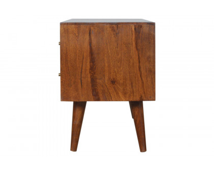 Artisan - Gold Inlay Abstract Media Unit in Chestnut