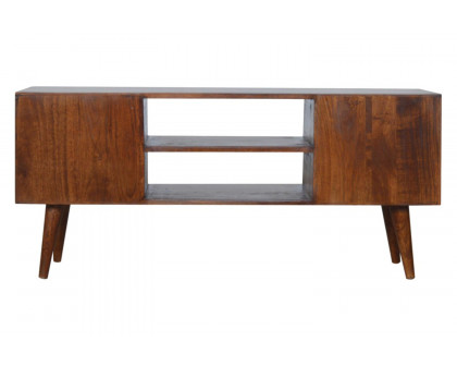 Artisan - Gold Inlay Abstract Media Unit in Chestnut