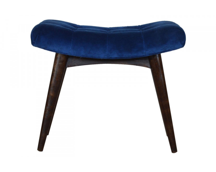 Artisan Curved Bench - Royal Blue, Velvet