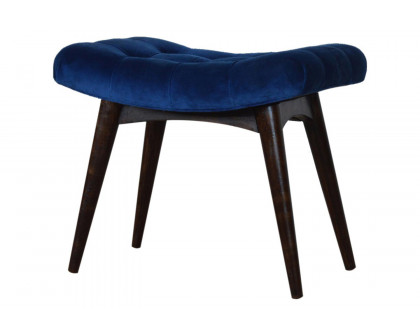 Artisan Curved Bench - Royal Blue, Velvet