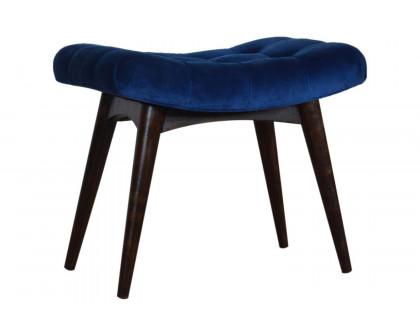 Artisan Curved Bench - Royal Blue, Velvet