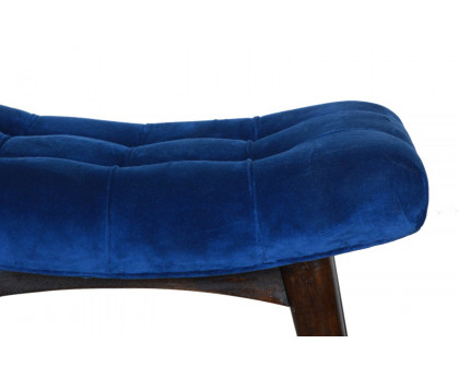 Artisan Curved Bench - Royal Blue, Velvet