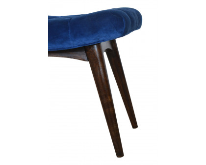 Artisan Curved Bench - Royal Blue, Velvet