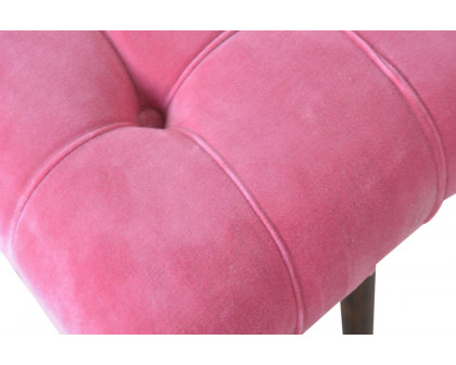 Artisan Curved Bench - Pink Cotton, Velvet