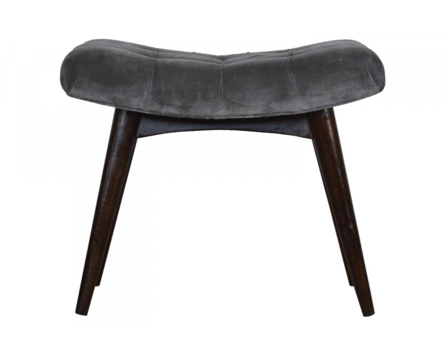 Artisan Curved Bench - Gray, Velvet