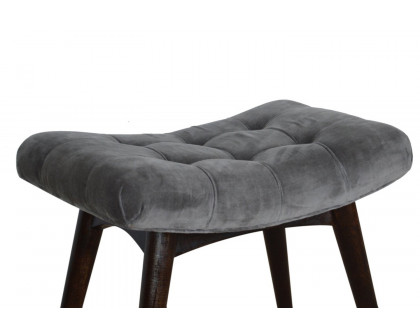 Artisan Curved Bench - Gray, Velvet