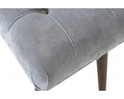 Artisan Curved Bench - Gray, Velvet