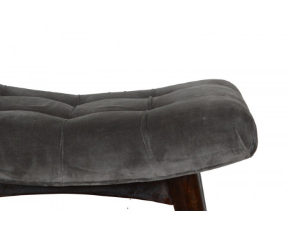 Artisan Curved Bench - Gray, Velvet