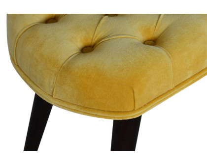 Artisan Deep Button Bench - Mustard, Velvet