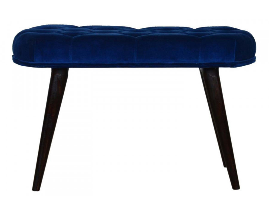 Artisan Deep Button Bench - Royal Blue, Velvet