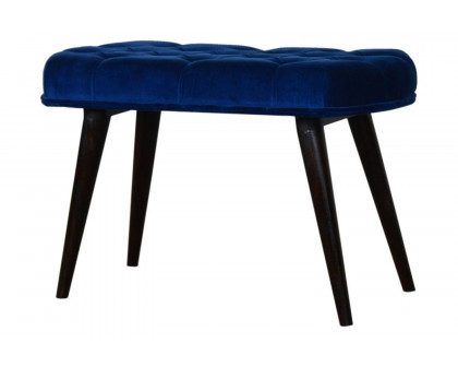 Artisan Deep Button Bench - Royal Blue, Velvet