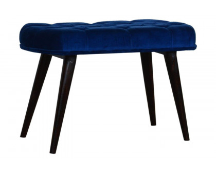 Artisan Deep Button Bench - Royal Blue, Velvet