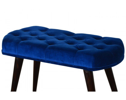 Artisan Deep Button Bench - Royal Blue, Velvet