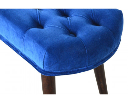 Artisan Deep Button Bench - Royal Blue, Velvet