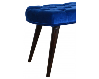 Artisan Deep Button Bench - Royal Blue, Velvet