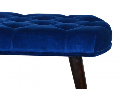 Artisan Deep Button Bench - Royal Blue, Velvet