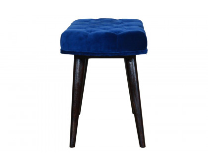 Artisan Deep Button Bench - Royal Blue, Velvet