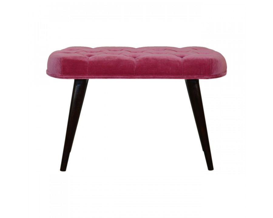 Artisan - Cotton Button Bench in Pink, Velvet