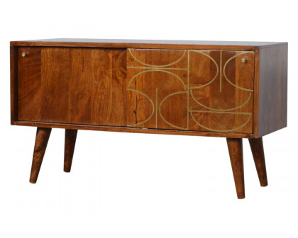 Artisan - Gold Inlay Abstract Sideboard in Chestnut