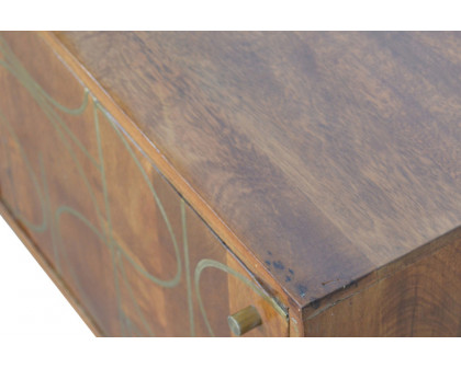 Artisan - Gold Inlay Abstract Sideboard in Chestnut