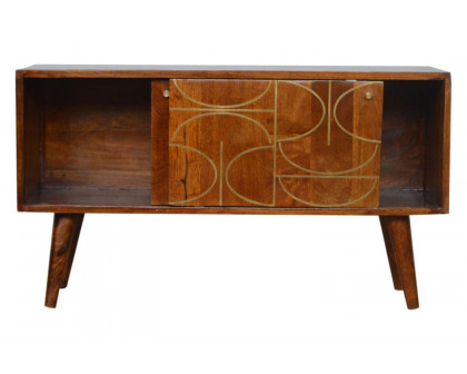 Artisan - Gold Inlay Abstract Sideboard in Chestnut