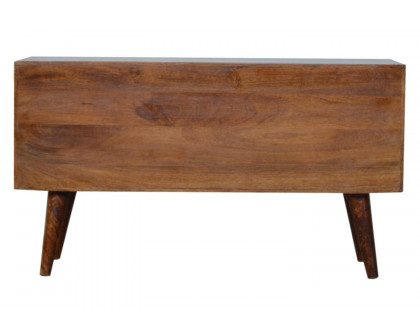 Artisan - Gold Inlay Abstract Sideboard in Chestnut