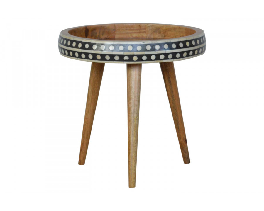 Artisan Patterned Nordic Style End Table - Small