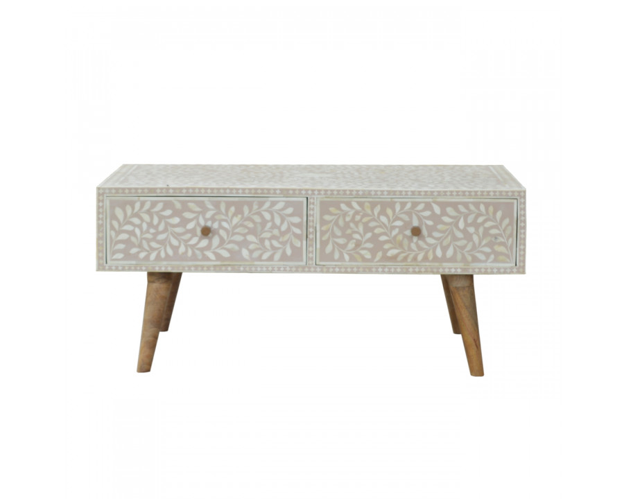 Artisan - Taupe Floral Bone Coffee Table