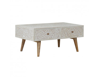 Artisan - Taupe Floral Bone Coffee Table