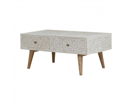 Artisan - Taupe Floral Bone Coffee Table