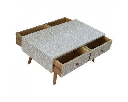 Artisan - Taupe Floral Bone Coffee Table