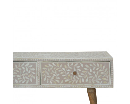 Artisan - Taupe Floral Bone Coffee Table