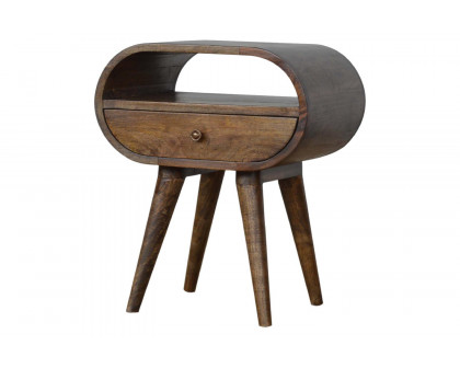 Artisan Circular Open Slot Bedside - Gray Washed