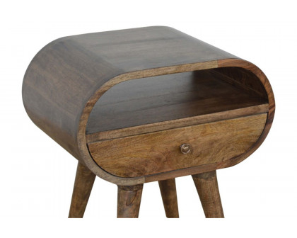 Artisan Circular Open Slot Bedside - Gray Washed