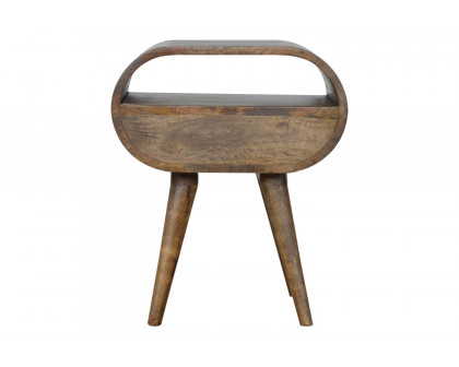 Artisan Circular Open Slot Bedside - Gray Washed