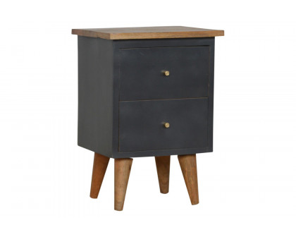 Artisan Hand Painted Bedside - Charcoal Black