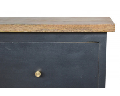 Artisan Hand Painted Bedside - Charcoal Black