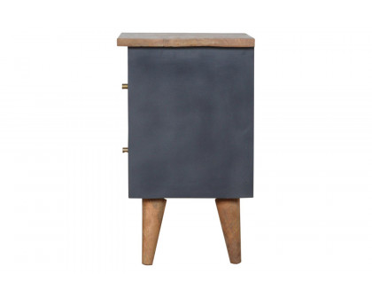 Artisan Hand Painted Bedside - Charcoal Black