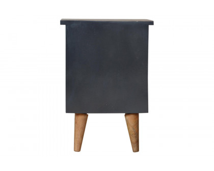 Artisan Hand Painted Bedside - Charcoal Black