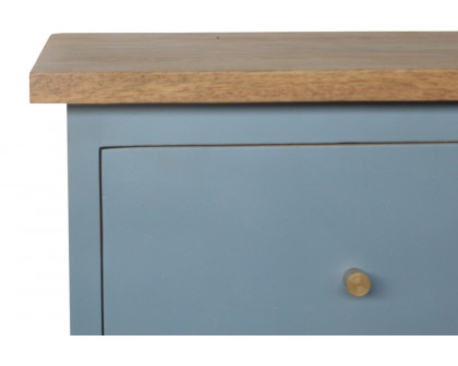 Artisan Hand Painted Bedside - Blue