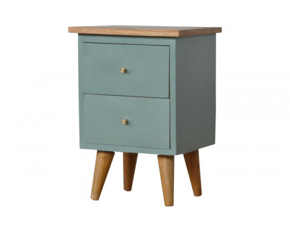 Artisan Hand Painted Bedside - Green